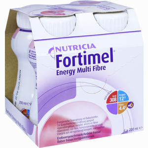 Fortimel Energy Multi Fibre Erdbeergeschmack Fluid 4 x 200 ml - ab 17,72 &euro;