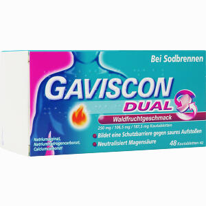 Gaviscon Dual Waldfrucht 250 Mg/106. 5 Mg/187. 5 Mg 48 Stück - ab 15,76 &euro;