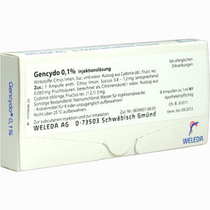 Gencydo 0.1% Ampullen 8 Stück - ab 0,00 €