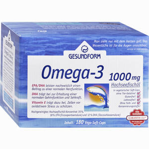 Gesundform Omega 3 1000mg Kapseln 180 Stück - ab 30,39 €