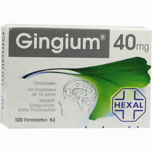 Gingium 40mg Filmtabletten  120 Stück Gingium 40mg Filmtabletten  120 Stück