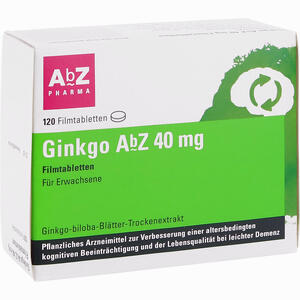Ginkgo Abz 40 Mg Filmtabletten  120 Stück Ginkgo Abz 40 Mg Filmtabletten  120 Stück