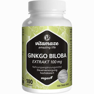 Ginkgo Biloba 100 Mg Hochdosiert Vegan Kapseln 100 Stück - ab 14,20 €