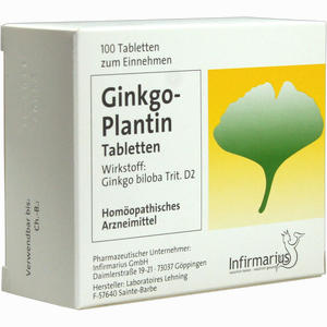 Ginkgo- Plantin Tabletten 100 Stück - ab 0,00 &euro;