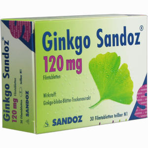 Ginkgo Sandoz 120mg Filmtabletten  30 Stück Ginkgo Sandoz 120mg Filmtabletten  30 Stück