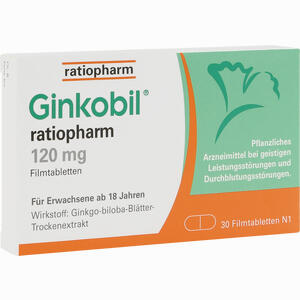 Ginkobil Ratiopharm 120 Mg Filmtabletten  30 Stück - ab 9,84 €