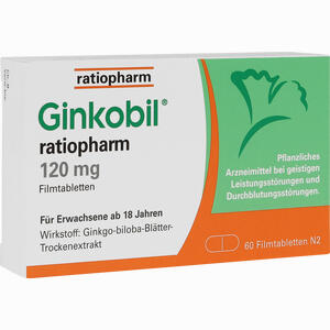 Ginkobil Ratiopharm 120 Mg Filmtabletten  60 Stück - ab 20,96 €
