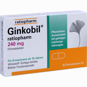 Ginkobil Ratiopharm 240mg Filmtabletten 30 Stück - ab 20,54 €