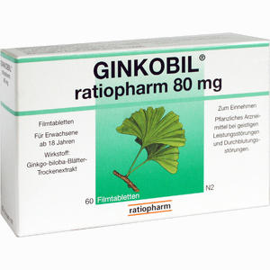 Ginkobil Ratiopharm 80 Mg Filmtabletten  60 Stück - ab 13,99 €