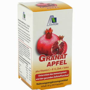 Granatapfel 500mg Plus Vitamin C + B12 Zink + Selen Kapseln 60 Stück - ab 10,35 €