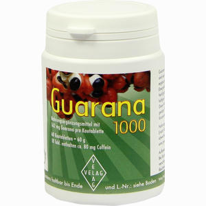 Guarana 1000mg Kautabletten  60 Stück - ab 0,00 &euro;