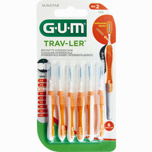Gum Trav- Ler Orange Kerze 0.9mm Interden+6 Kappen Zahnbürste 6 Stück - ab 3,53 €