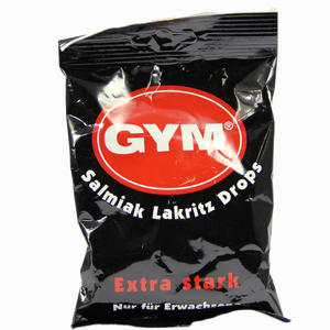 Gym Salmiak Lakritz Drops- Tüte Zuckerhaltig 100 g - ab 0,00 &euro;