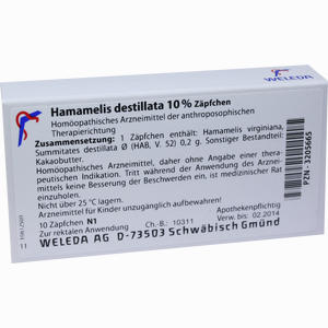 Hamamelis Dest 10% Zäpfchen 10 Stück - ab 0,00 &euro;