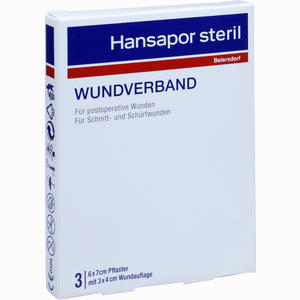 Hansapor Steril Wundverband 6x7cm 3er Pack  3 Stück - ab 0,00 &euro;