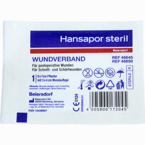 Hansapor Steril Wundverband 6x7cm - Einzelpackung  1 Stück - ab 0,00 €