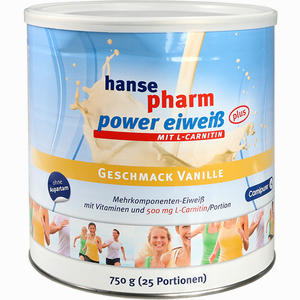 Hansepharm Power Eiweiß Plus Vanille Pulver 750 g - ab 41,77 €