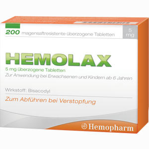 Hemolax 5mg überzogene Tabletten  200 Stück - ab 8,50 €