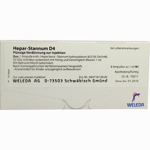 Hepar Stannum D4 Ampullen 8 Stück - ab 23,59 €