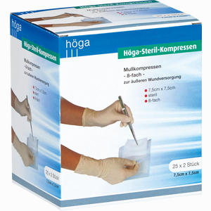 Höga- Steril- Kompressen 8- Fach 7,5cm X 7,5cm  25 Stück - ab 8,45 €