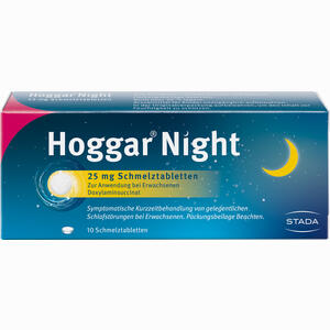 Hoggar Night 25 Mg Schmelztabletten  10 Stück Hoggar Night 25 Mg Schmelztabletten  10 Stück