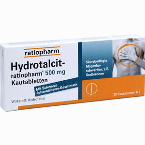 Hydrotalcit- Ratiopharm 500mg Kautabletten  20 Stück - ab 2,85 €