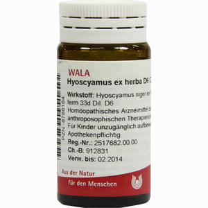 Hyoscyamus Ex Herba D6 Globuli 20 g - ab 8,32 €