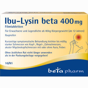 Ibu- Lysin Beta 400 Mg Filmtabletten 10 Stück - ab 2,46 €