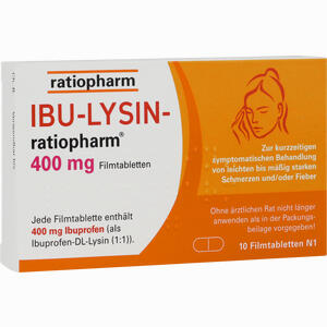 Ibu- Lysin- Ratiopharm 400 Mg Filmtabletten  10 Stück