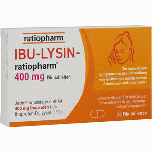 Ibu- Lysin- Ratiopharm 400 Mg Filmtabletten  20 Stück - ab 3,86 €