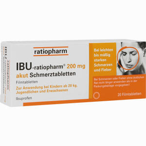 Ibu- Ratiopharm 200 Akut Schmerztabletten Filmtabletten 20 Stück - ab 1,93 €