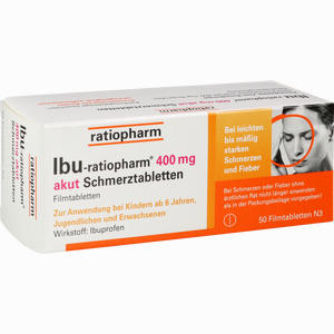 Ibu- Ratiopharm 400mg Akut Schmerztabletten Filmtabletten 50 Stück - ab 3,48 €