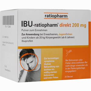 Ibu- Ratiopharm Direkt 200 Mg Pulver Zum Einnehmen 20 Stück - ab 2,34 €