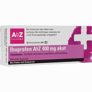 Ibuprofen Abz 400 Mg Akut Filmtabletten  10 Stück - ab 0,86 €
