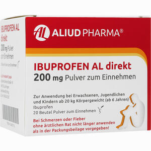 Ibuprofen Al Direkt 200 Mg Pulver Zum Einnehmen  20 Stück - ab 2,43 €