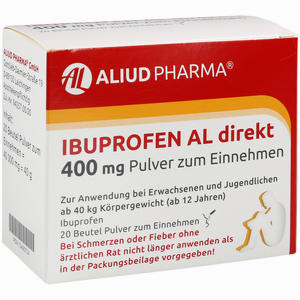 Ibuprofen Al Direkt 400 Mg Pulver Zum Einnehmen  20 Stück - ab 3,27 €