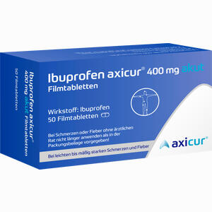 Ibuprofen Axicur 400 Mg Akut Filmtabletten  50 Stück - ab 2,73 €