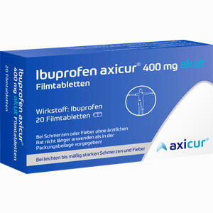 Ibuprofen Axicur 400 Mg Akut Filmtabletten axicorp Pharma GmbH 20 Stück - ab 1,58 &euro;
