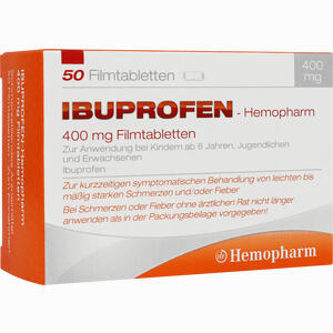 Ibuprofen- Hemopharm 400mg Filmtabletten  50 Stück - ab 4,55 €