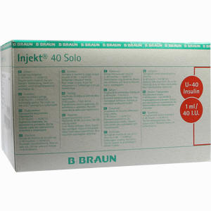 Insulin Injekt Solo 40 Einmal- Insulinspritze 100 ml - ab 0,00 €