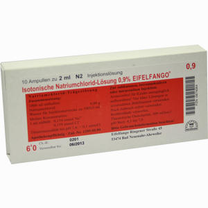Isotonische Natriumchlorid- Lösung 0.9% Eifelfango Ampullen 10 x 2 ml - ab 5,37 €