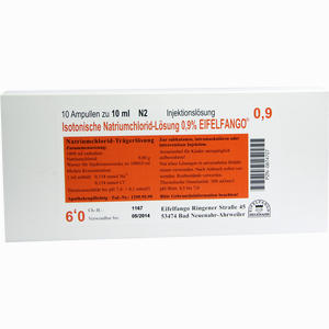 Isotonische Natriumchlorid- Lösung 0.9% Eifelfango Ampullen 10 x 10 ml - ab 6,77 €