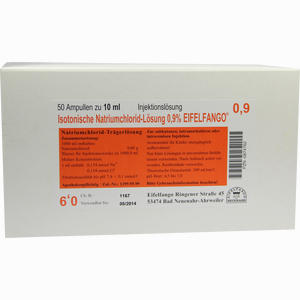 Isotonische Natriumchlorid- Lösung 0.9% Eifelfango Ampullen 50 x 10 ml - ab 28,03 €