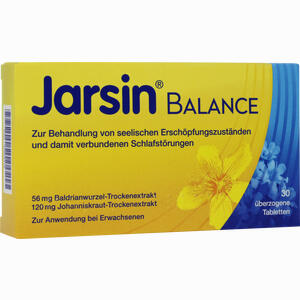 Jarsin Balance 56 Mg /120 Mg überzogene Tabletten 30 Stück - ab 9,93 &euro;