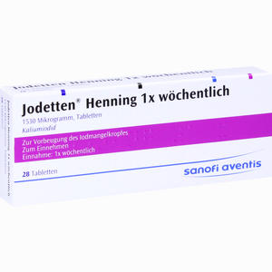 Jodetten Henning 1x Wöchentlich Tabletten 28 Stück Jodetten Henning 1x Wöchentlich Tabletten 28 Stück