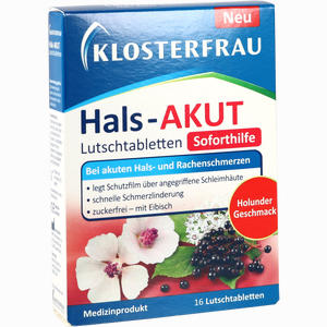Klosterfrau Hals- Akut Lutschtabletten 16 Stück Klosterfrau Hals- Akut Lutschtabletten 16 Stück