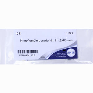 Knopfkanuele Gerade Nr 1 1.2x60 Kanülen 1 Stück - ab 8,91 €