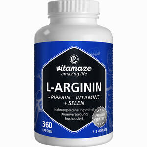 L- Arginin Hochdosiert + Piperin + Vitamine Vispura Kapseln 360 Stück - ab 20,39 €
