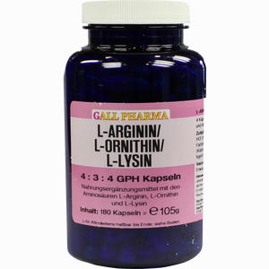 L- Arginin/l- Ornithin/l- Lysin 4:3:4 Gph Kapseln 180 Stück - ab 47,69 €