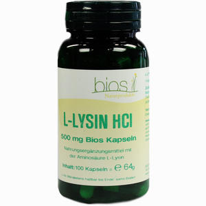 L- Lysin Hci 500mg Bios Kapseln 100 Stück - ab 12,99 &euro;